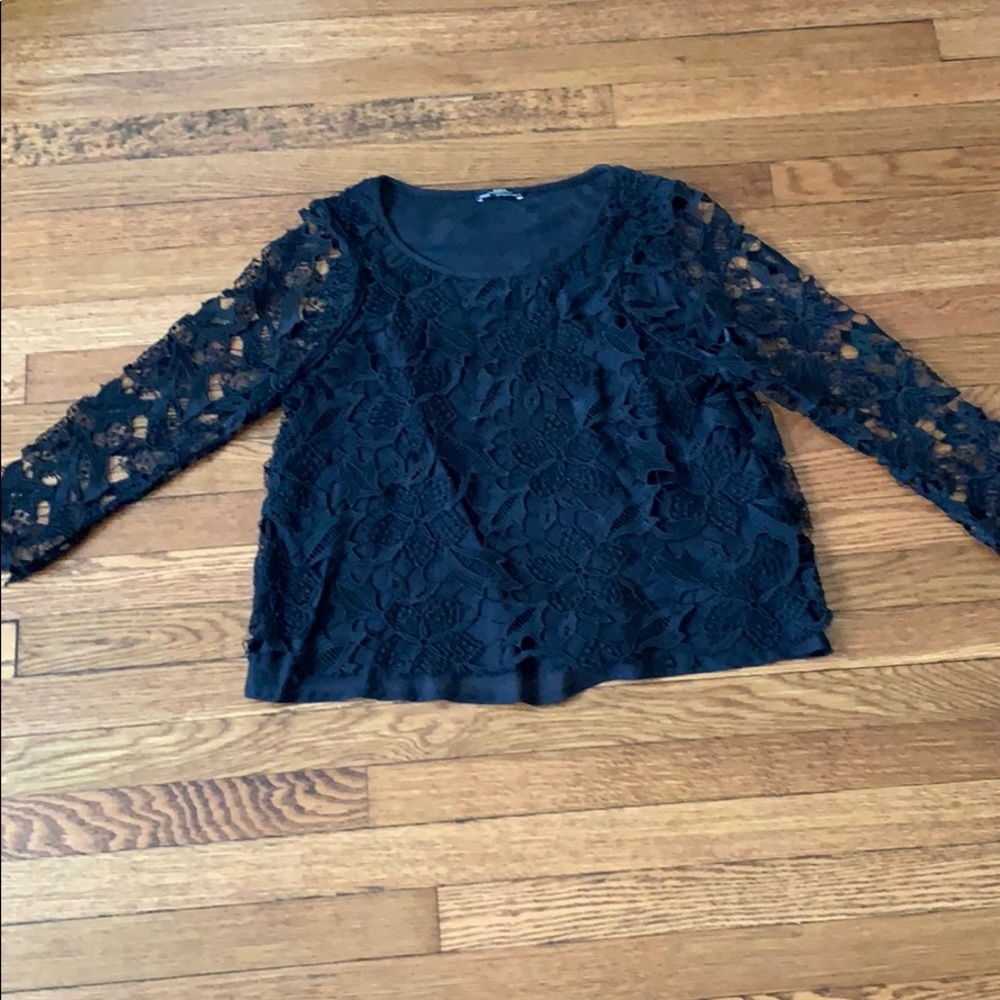 Weekend sale Zara black lace top size M